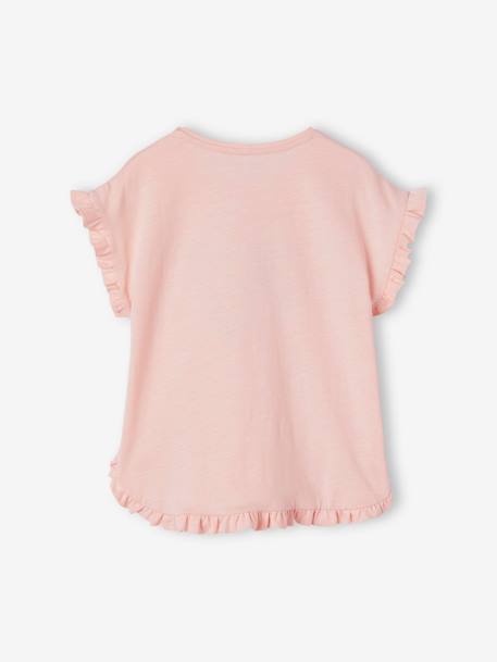 T-shirt com folho e lantejoulas, para menina rosa-pálido+rosa-velho+VERDE ESCURO LISO COM MOTIVO+verde-água 