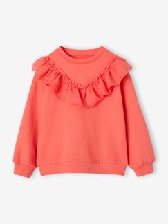 Menina 2-14 anos-Camisolas, casacos de malha, sweats-Sweatshirts -Sweat com folho em bordado inglês, para menina