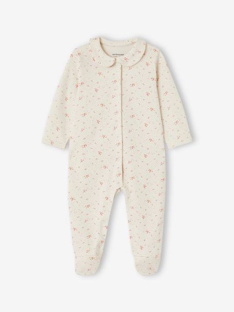 Lote de 2 pijamas, em interlock, para bebé rosa-velho 