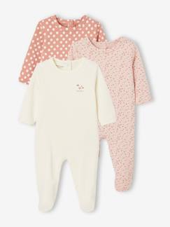 Bebé 0-36 meses-Lote de 3 pijamas, em interlock, para bebé, BASICS