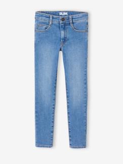 Denim-Menino 2-14 anos-Jeans-Jeans slim morfológicos "waterless", medida das ancas ESTREITA, para menino