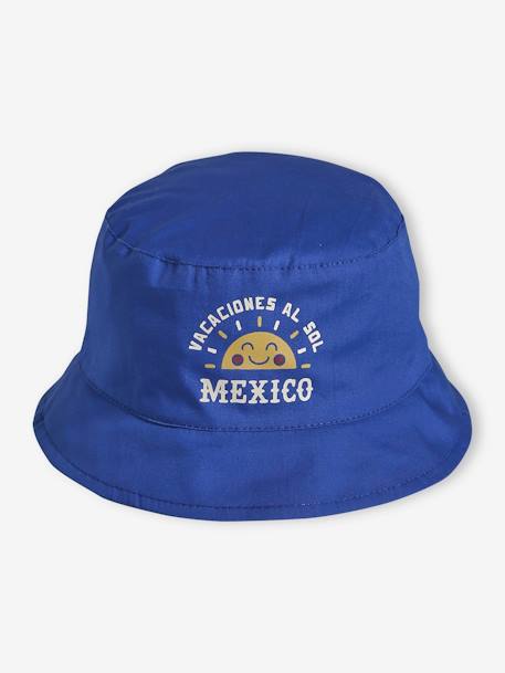 Chapéu reversível, México, para bebé menino azul-rei 