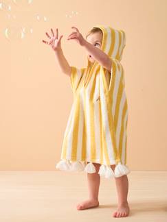 Têxtil-lar e Decoração-Roupa de banho-Capas de banho-Poncho às riscas, personalizável, para bebé