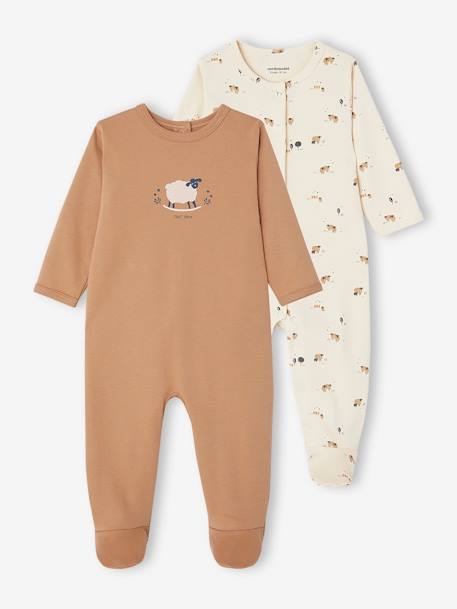 Lote de 2 pijamas, em interlock, para bebé toupeira 