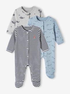 Bebé 0-36 meses-Lote de 3 pijamas, em interlock, para bebé