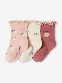 Bebé 0-36 meses-Lote de 3 pares de meias, para bebé menina