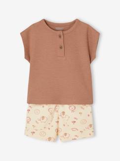 Bebé 0-36 meses-Conjuntos-Conjunto: t-shirt estilo tunisino + calções, para bebé