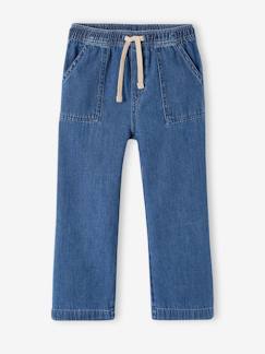 Menina 2-14 anos-Jeans direitos loose, fáceis de vestir