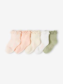 Bebé 0-36 meses-Lote de 5 pares de meias, para bebé menina