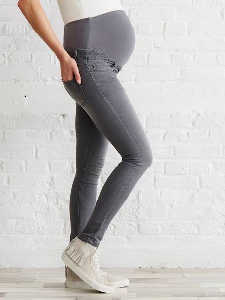 Jeans slim, entrepernas 85 cm, para grávida Ganga brut+Ganga cinza+Ganga black 