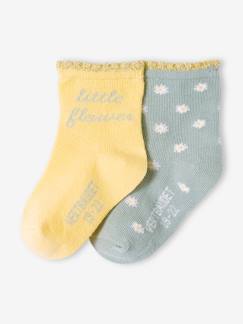 Toda a Seleção-Bebé 0-36 meses-Meias, collants-Lote de 2 pares de meias às flores, para bebé menina