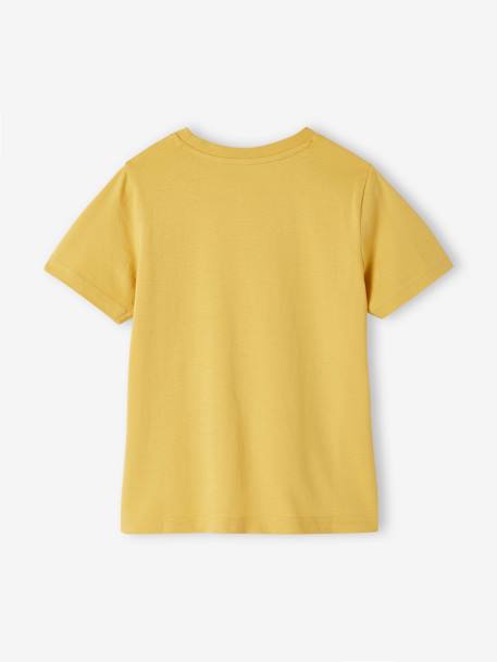 T-shirt de mangas curtas com mensagem, para menino amarelo+AZUL MEDIO LISO COM MOTIVO+azul-noite+azul-rei+branco+verde-menta+verde-salva 