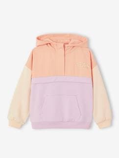 Menina 2-14 anos-Camisolas, casacos de malha, sweats-Sweatshirts -Sweat desportiva colorblock, com capuz, para menina