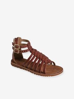 Calçado-Calçado menina (23-38)-Sandálias, chinelos-Sandálias estilo romano, em pele, para criança