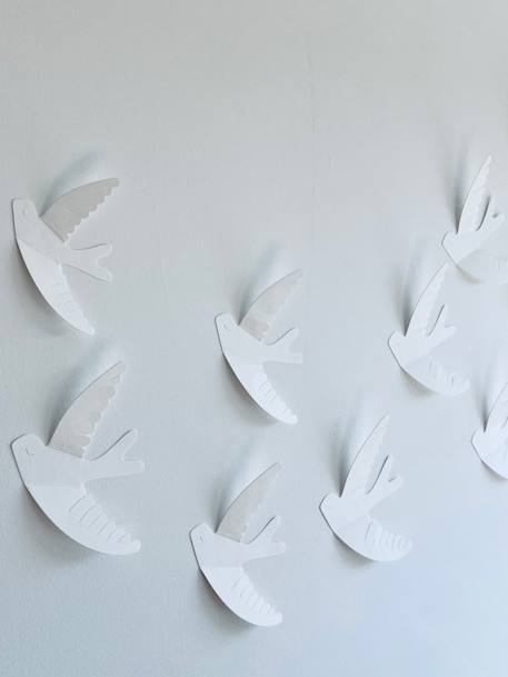 Andorinhas em papel, para fixar na parede, Les Petites Hirondelles branco 