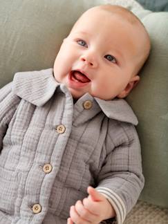 Bebé 0-36 meses-Camisolas, casacos de malha, sweats-Casacos-Casaco personalizável, em gaze de algodão, para bebé