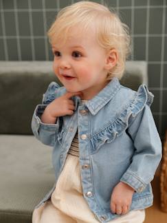 Bebé 0-36 meses-Blusões, ninhos-Blusões-Casaco de ganga, com folhos, para bebé
