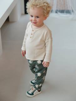Bebé 0-36 meses-Conjuntos-Conjunto camisola e calças em moletão, para bebé