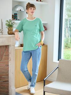 T-shirts-Roupa grávida-Amamentação-T-shirt às riscas em algodão, personalizável, especial gravidez e amamentação