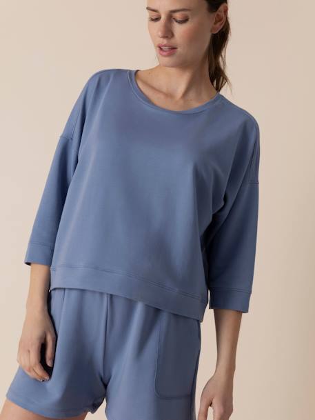Pijama oversize, para grávida, ENVIE DE FRAISE azul-acinzentado 