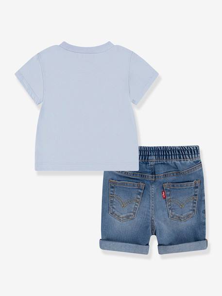 Conjunto calções + t-shirt da Levi's®, para criança azul-céu 