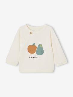 Bebé 0-36 meses-Camisolas, casacos de malha, sweats-Sweatshirts -Sweat frutas com abertura à frente, para recém-nascido