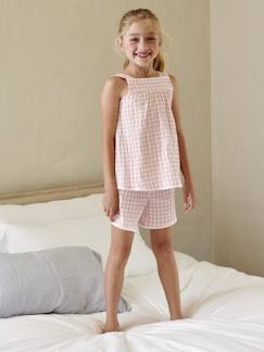 Menina 2-14 anos-Pijama vichy em seersucker, para menina
