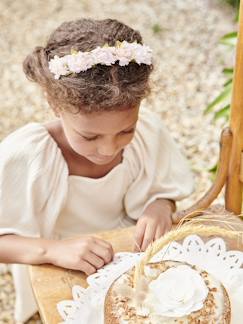 Menina 2-14 anos-Acessórios-Acessórios cabelo-Coroa de flores nude e dourada, para menina
