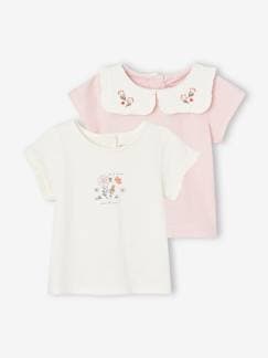 Bebé 0-36 meses-T-shirts-T-shirts-Lote de 2 t-shirts em algodão biológico, para recém-nascido