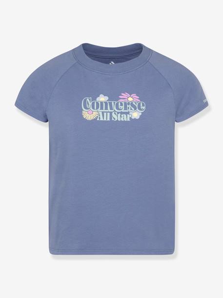 T-shirt com flores, para criança, da CONVERSE cinzento-ardósia 