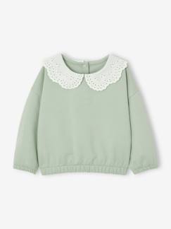 Bebé 0-36 meses-Camisolas, casacos de malha, sweats-Sweatshirts -Sweat com gola bordada, para bebé