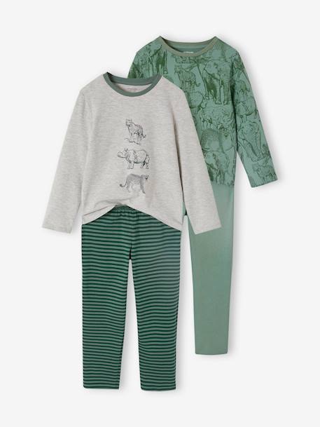 Lote de 2 pijamas 'selva', para menino verde 
