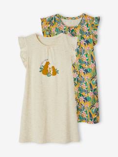 Menina 2-14 anos-Pijamas-Lote de 2 camisas de dormir tropicais