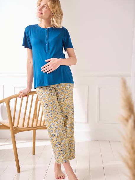 Pijama, especial gravidez e amamentação amarelo-caril 