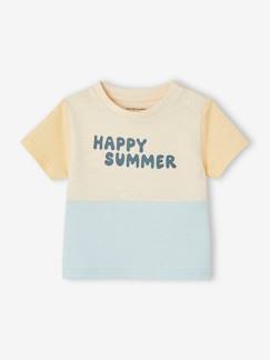 Bebé 0-36 meses-T-shirts-T-shirts-T-shirt colorblock "Happy summer", para bebé