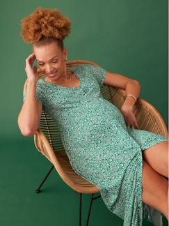 Roupa grávida-Vestidos-Vestido comprido, fluido e com botões, para grávida, da ENVIE DE FRAISE