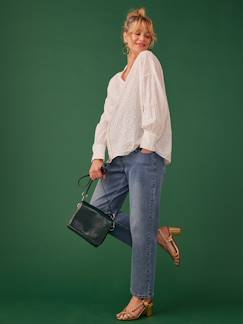 Roupa grávida-Calças-Jeans direitos com faixa, para grávida, Seamless da ENVIE DE FRAISE
