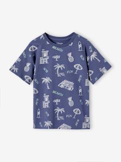 Menino 2-14 anos-T-shirt com motivos de férias gráficos, para menino
