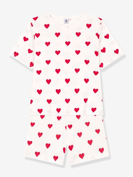 Pijama corações, em algodão, para mulher, da Petit Bateau branco 