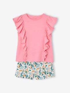 Menina 2-14 anos-Calções -Conjunto t-shirt e calções, para menina