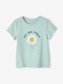 Menina 2-14 anos-T-shirts-T-shirts-T-shirt com mensagem, para menina