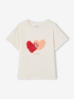 Menina 2-14 anos-T-shirts-T-shirt com detalhes em relevo e irisados, para menina