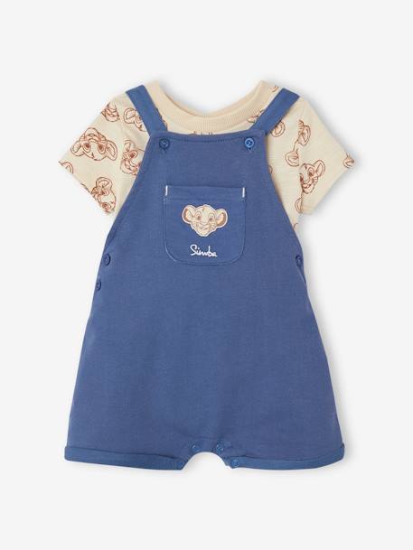 Conjunto para bebé: T-shirt + jardineiras-calção da Disney®, Rei Leão azul-índigo 