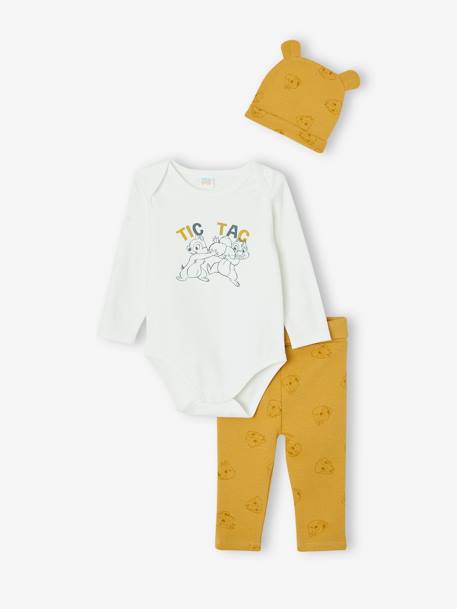 Conjunto body + calças + gorro Disney® Tico e Teco, para bebé mostarda 