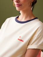 T-shirt de grávida, bordada com 'la Mama', em algodão bio, da ENVIE DE FRAISE cru 