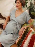Vestido para grávida, em gaze de algodão bio, da ENVIE DE FRAISE verde-salva 
