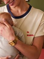 T-shirt de grávida, bordada com 'la Mama', em algodão bio, da ENVIE DE FRAISE cru 