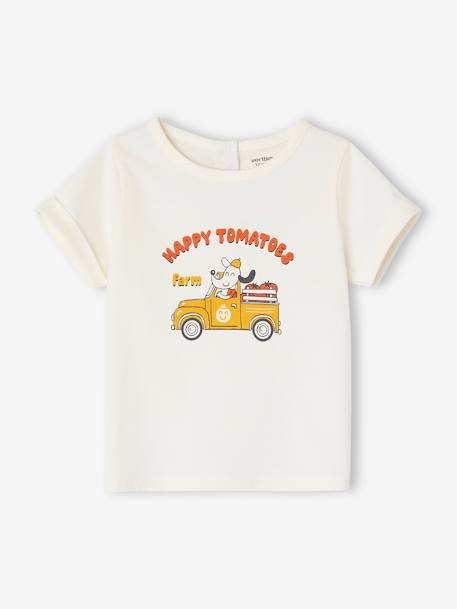 T-shirt 'farmer', para bebé cru 