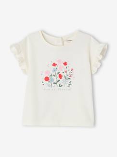 -T-shirt com flores em relevo, para bebé