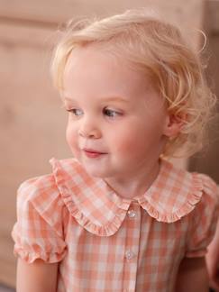 Bebé 0-36 meses-Blusas, camisas-Blusa em vichy de mangas curtas, para bebé